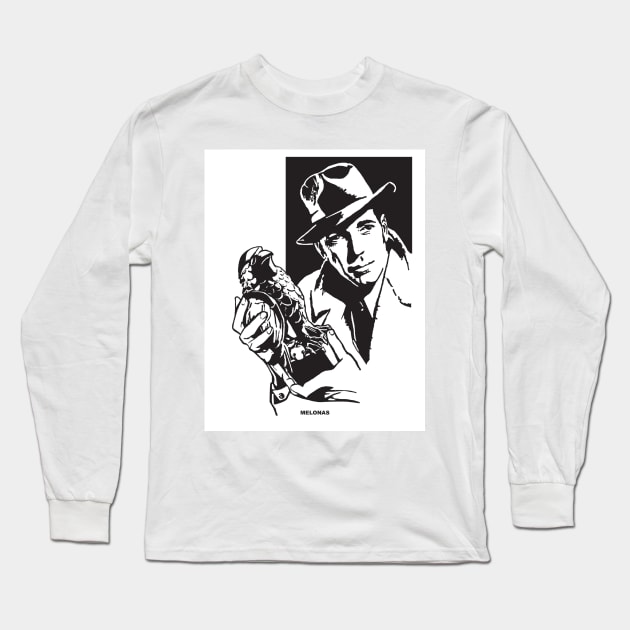 The Maltese Falcon Long Sleeve T-Shirt by fancifullart